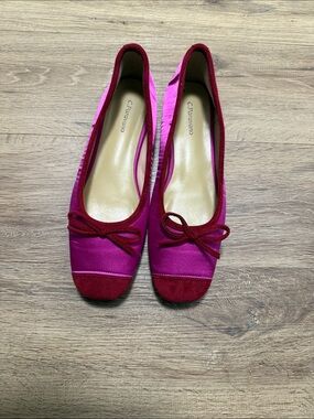 C. Paravano Raspberry Pink Bow Flats